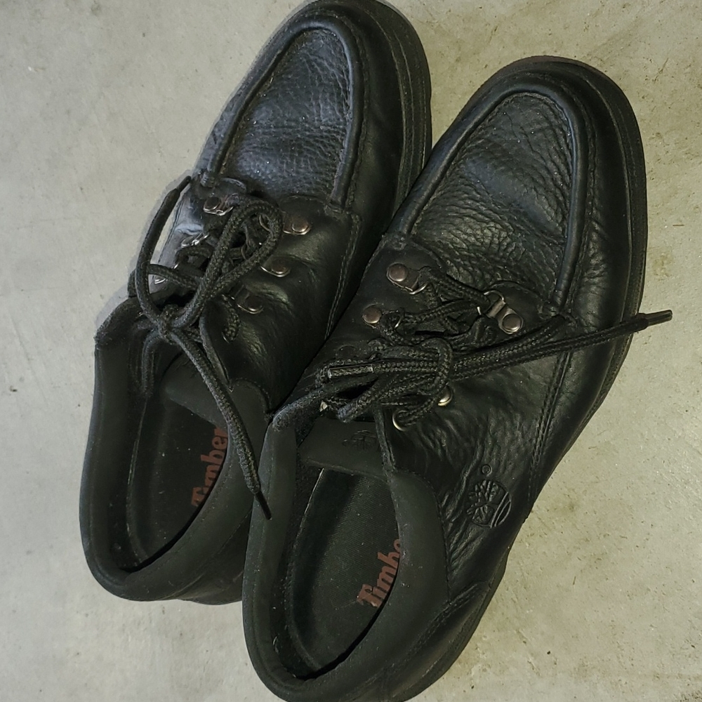 Black Timberland Leather Low Shoes